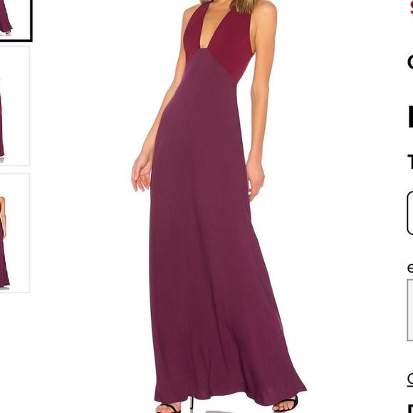 Jill Jill Stuart Two Tone V-Neck Gown Burgundy Purple Size 4 - Picture 2 of 13